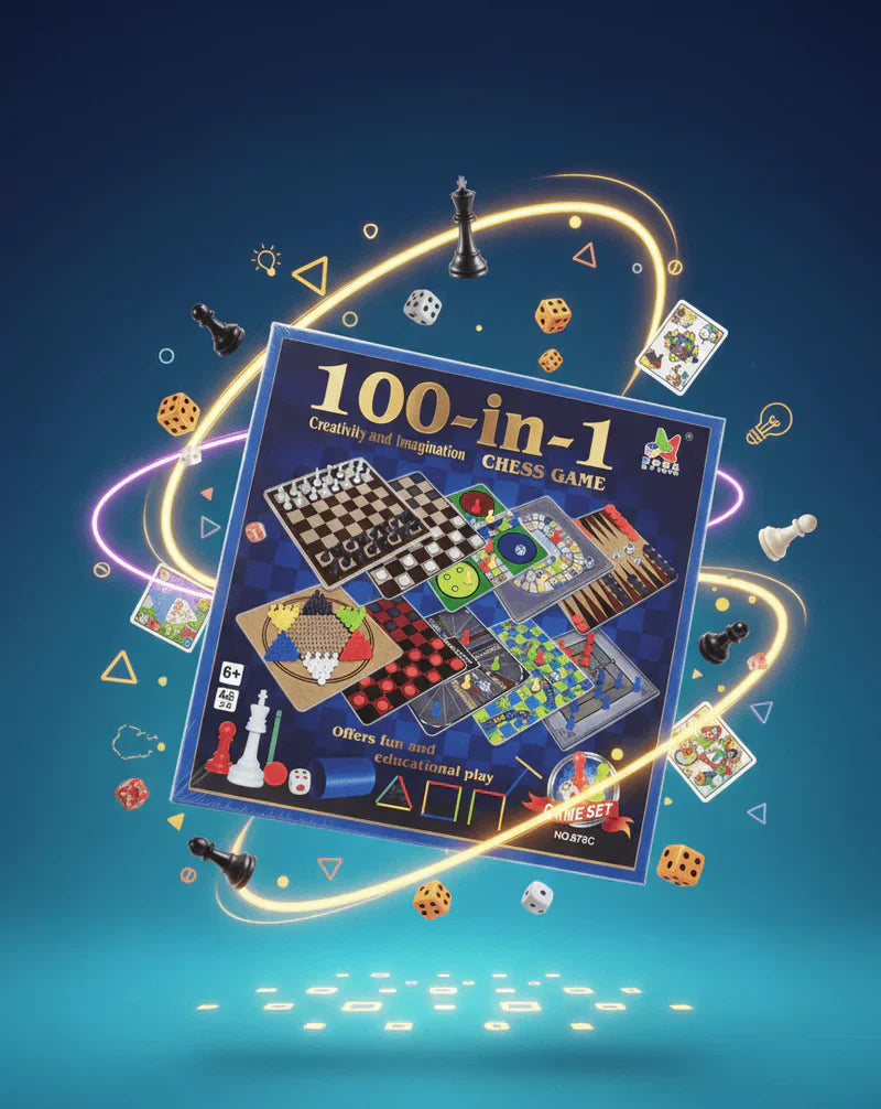 100-in-1 Chess & Board Games Set – متعة لا تنتهي | Fun Family Game for Kids & Adults