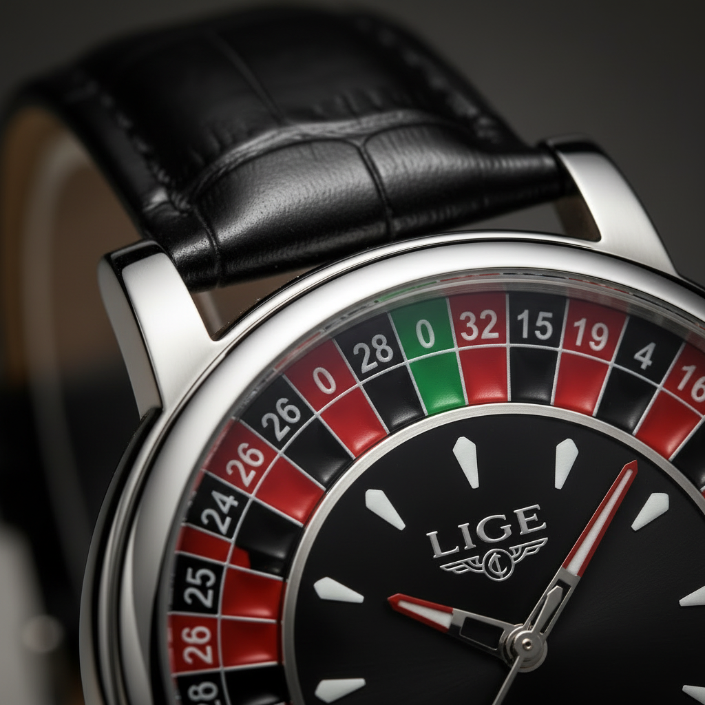 LIGE Roulette Dial Luxury Men’s Watch – Stainless Steel Premium Edition