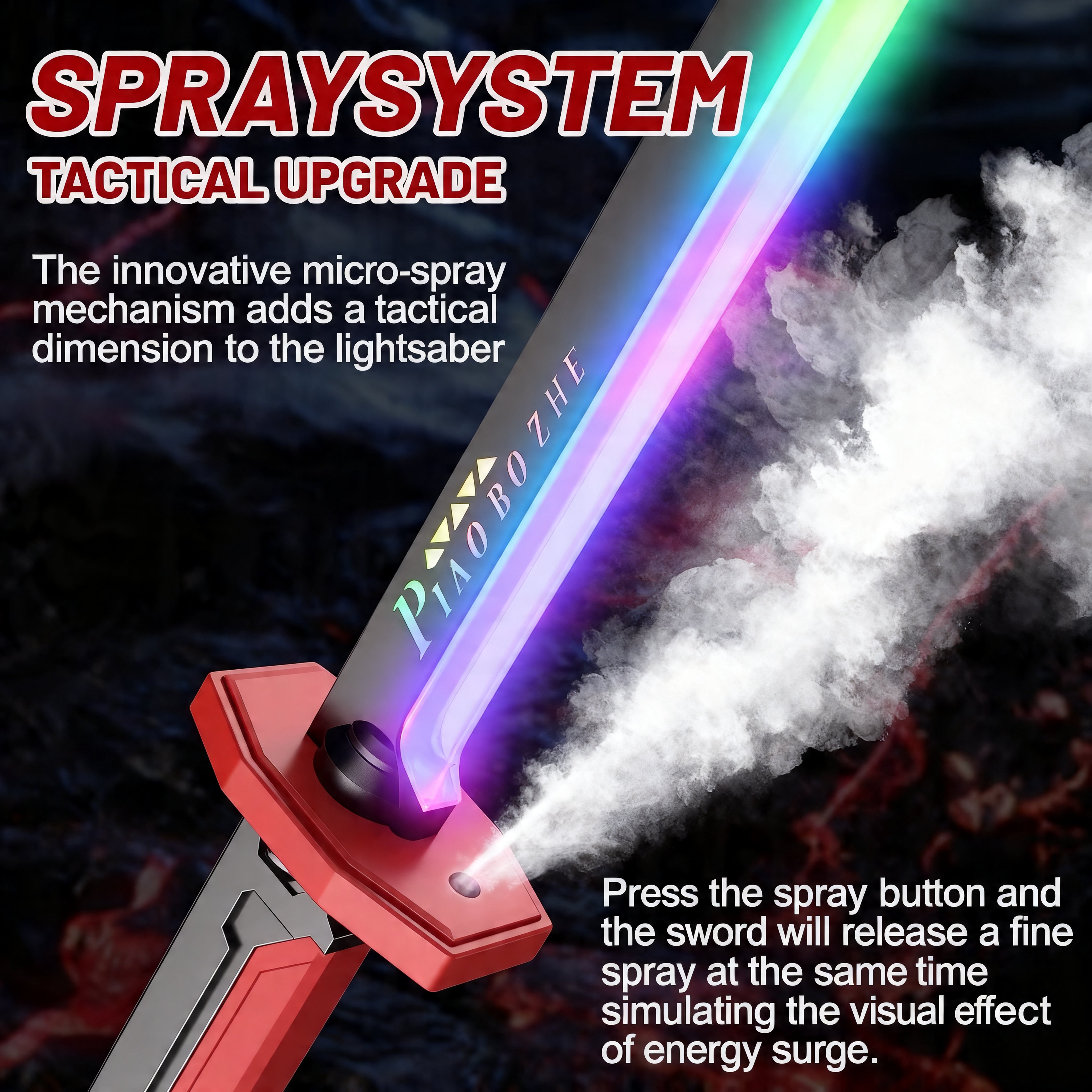 Light-Up Spark Toy Sword – سيف مضيء متعدد الألوان | LED Glow Cosplay & Party Toy