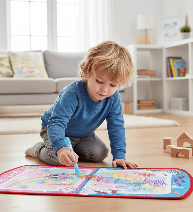 Unicorn Water Doodle Mat – رسم بدون فوضى | Reusable Magic Drawing Mat for Kids